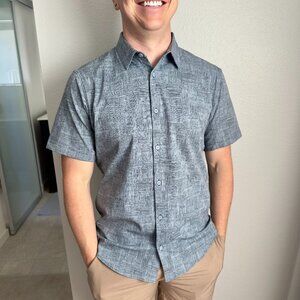 Lululemon Airing Easy Short Sleeve Shirt - Light Blue Print